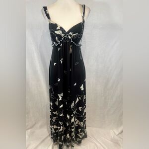 In Bloom by Jonquil black and white ruffled butterfly maxi dress size small